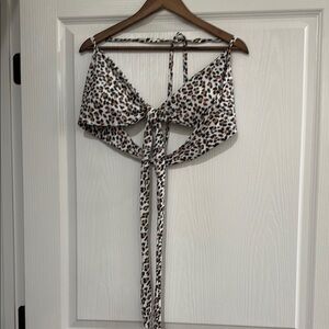 Aerie Leopard Print Tie-Front bikini top and bottoms